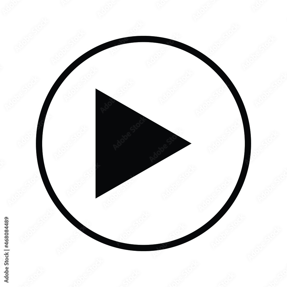 Aufkleber play button vector icon. video play button symbol vector illustration color editable.