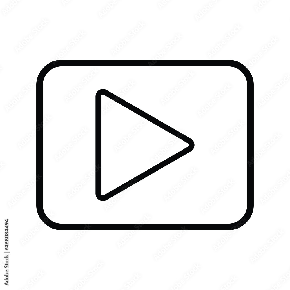 Aufkleber play button vector icon. video play button symbol vector illustration color editable.