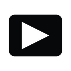 Play button Vector icon. Video play button symbol vector illustration color editable.