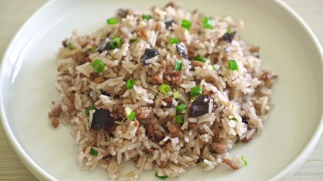 Fried Rice with Chinese Olives and Minced Pork - Asian food style