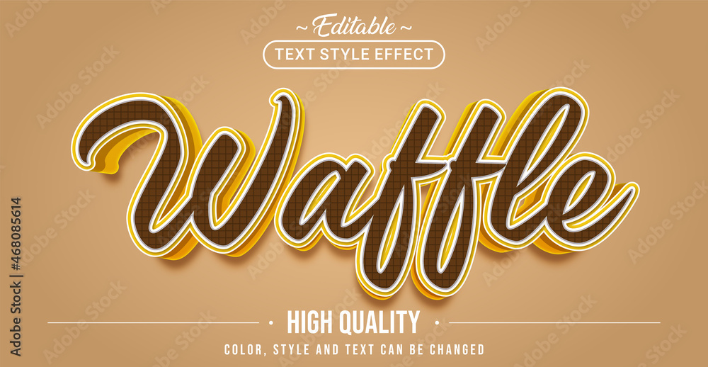 Aufkleber Editable text style effect - Delicious Waffle text style theme.