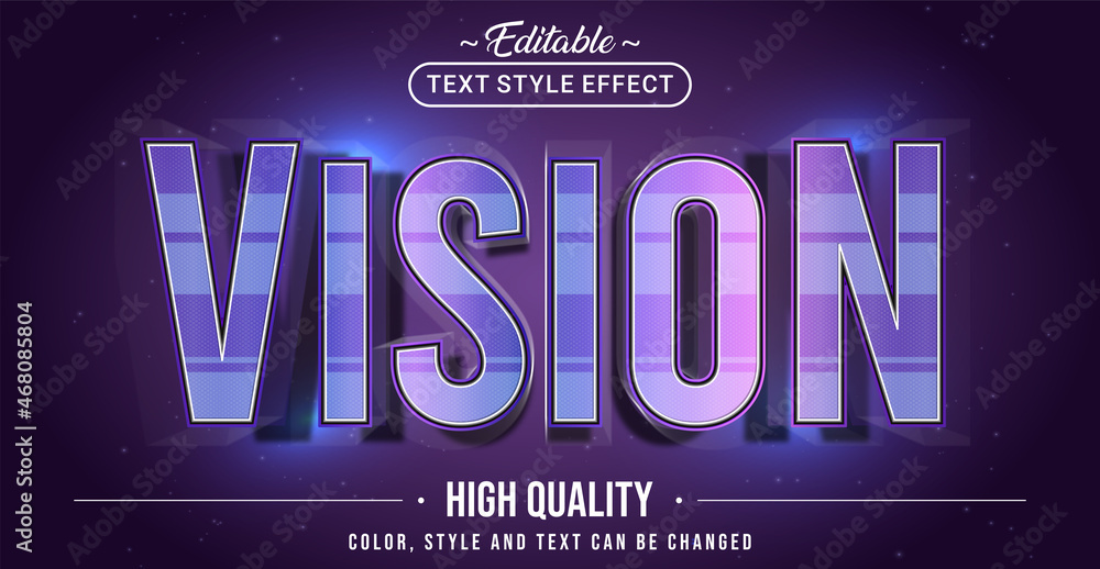 Aufkleber editable text style effect - vision text style theme.