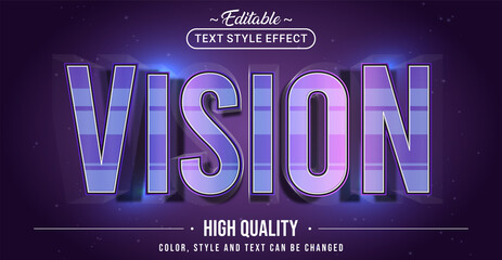Editable text style effect - Vision text style theme.