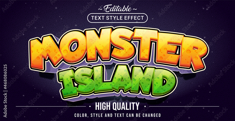 Aufkleber Editable text style effect - Monster Island text style theme.