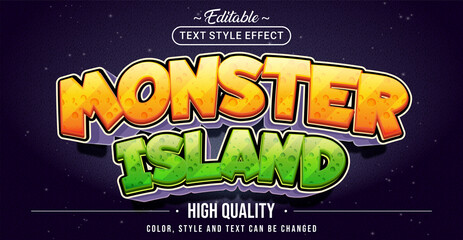 Editable text style effect - Monster Island text style theme. © Rtn_Studio