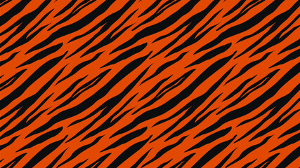 Seamless tiger skin vector pattern. Tiger skin texture. Animal print. Striped animal texture. Good for fabric, wallpaper, wrapping paper, craft, textile, fashion, flyer, brochures, background, banner.