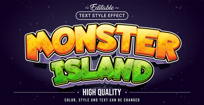 Editable Text Style Effect - Monster Island Text Style Theme.