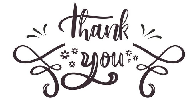 Thank You Animation Lettering Footage  Flat design and cute