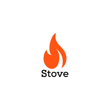Simple fire logo design vector graphic