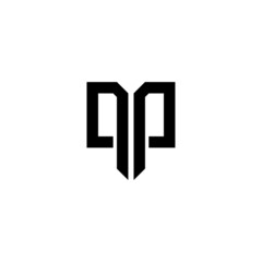 letter QP, PQ logo design vector