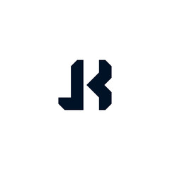 Abstract letter JK, KJ logo design vector graphic