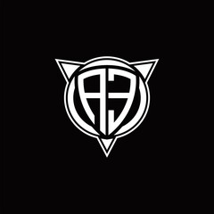 AE Logo monogram isolated with circle shape and three arrow design template