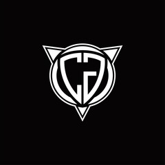 CG Logo monogram isolated with circle shape and three arrow design template