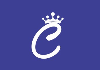 Colorful of letter C with crown