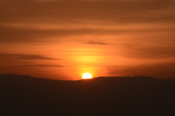 sunset over the mountains