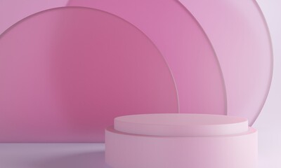 Purple podium on Purple background,geometry podium shape for display product, 3d rendering.

