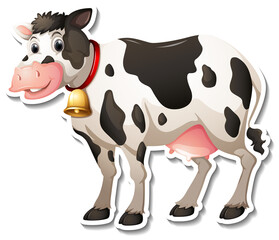 Cow farm animal cartoon sticker