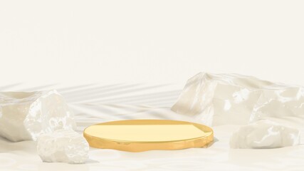 podiums for showing product with pink background.3d rendering