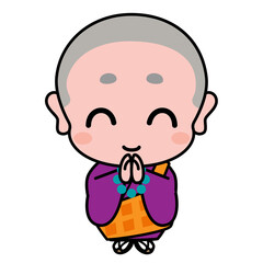 Obraz premium お坊さん 僧 一休さん 坊主 仏教 イラスト素材