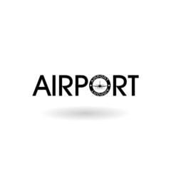 Logo for Airport isolated on white with shadow