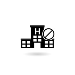 No visiting icon with shadow isolated on white background