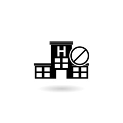 No visiting icon with shadow isolated on white background