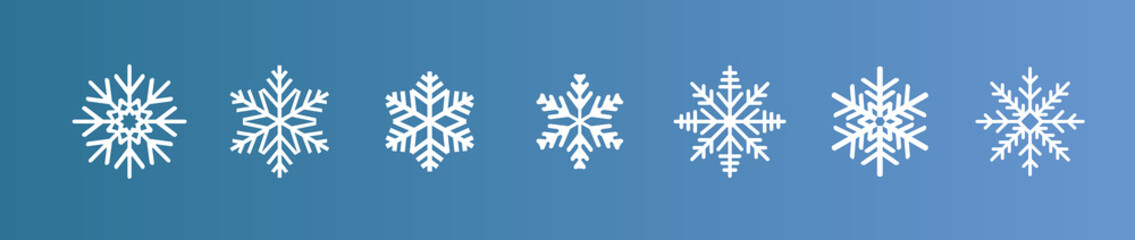 美しい雪の結晶のセット。クリスマスの素材。