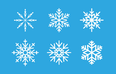 美しい雪の結晶のセット。クリスマスの素材。
