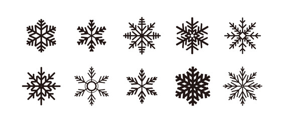Naklejka na ściany i meble 美しい雪の結晶のセット。クリスマスの素材。