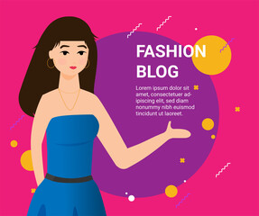 Flat fashion shopping girl illustration