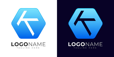 Letter k logo vector design template. Modern letter k logo icon with colorful geometry shape.