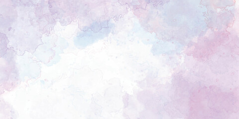 Abstract beautiful Colorful watercolor illustration painting background and backdrop. Violet ink and watercolor textures on white paper background. Dry and wet brush stroke effects.
