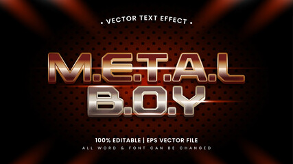 Metal boy 3d text style effect. Editable illustrator text style.