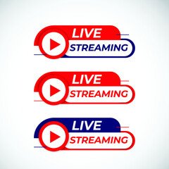 live streaming button design template. Content creator channel.