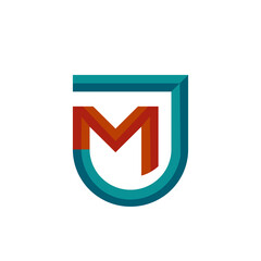 Initial letter J and M with monogram style , vector logo design