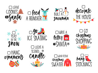 Christmas planner to do list winter holiday diary stickers