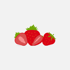 Vector graphic design of strawberry set