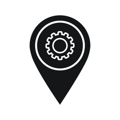 Options, pin, setting icon design vector illustration