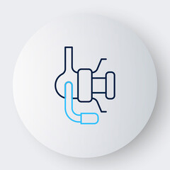 Line Spinning reel for fishing icon isolated on white background. Fishing coil. Fishing tackle. Colorful outline concept. Vector