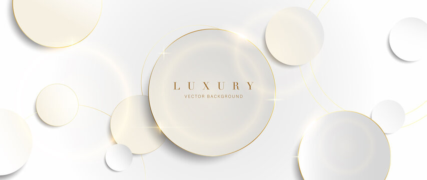 Luxury gold background vector. Abstract white and golden lines background with glow effect. Modern style wallpaper for poster, ads, sale banner, business presentation and packaging design.