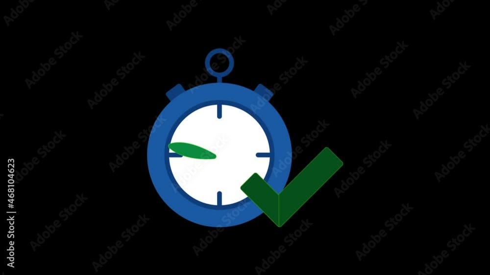 Poster clock animation. classic analog clock moving fast isolated on black background.