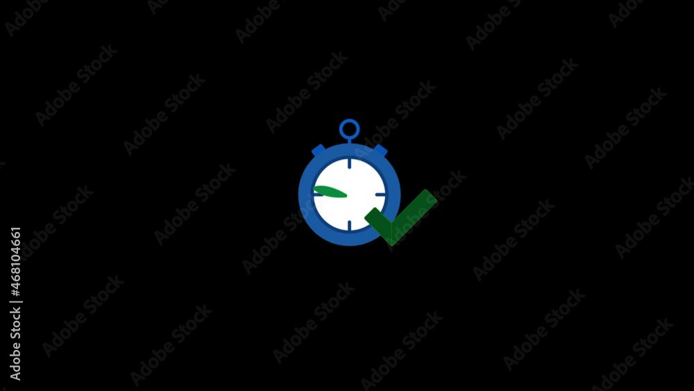 Poster clock animation. classic analog clock moving fast isolated on black background.