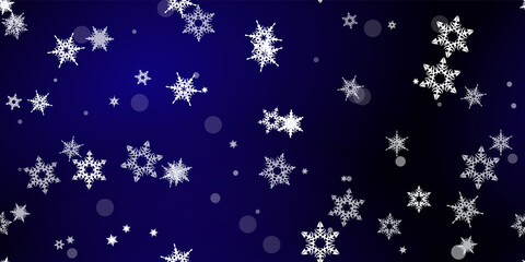 Falling Snowflakes seamless pattern flying snow