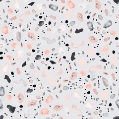 Terrazzo Texture Vector. Flooring Seamless Pattern