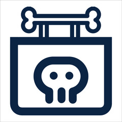 Halloween calendar date or ghost icon