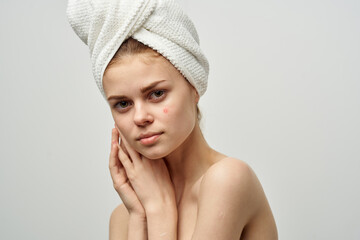 pretty woman with a pimple on the face cosmetology Studio