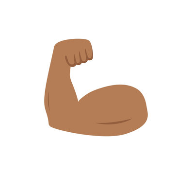 Arm Muscle. Emoji Of Strong Bicep. Emoticon Of Strength In Hand. Icon Of Power Of Protein For Man. Flex Muscle Of Arm. Exercise In Gym For Health. Logo Of Fitness, Workout, Bodybuilder, Sport. Vector