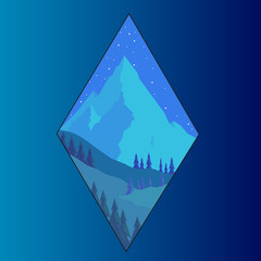 Mount Night Stars Nature