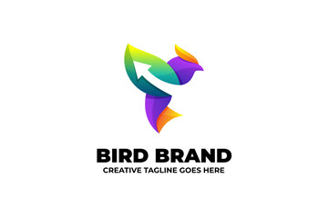 Bird and Arrow Gradient Logo Business