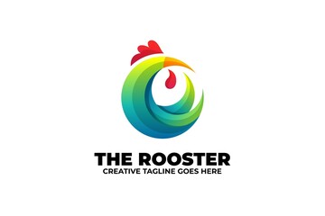 Colorful Rooster Gradient Logo